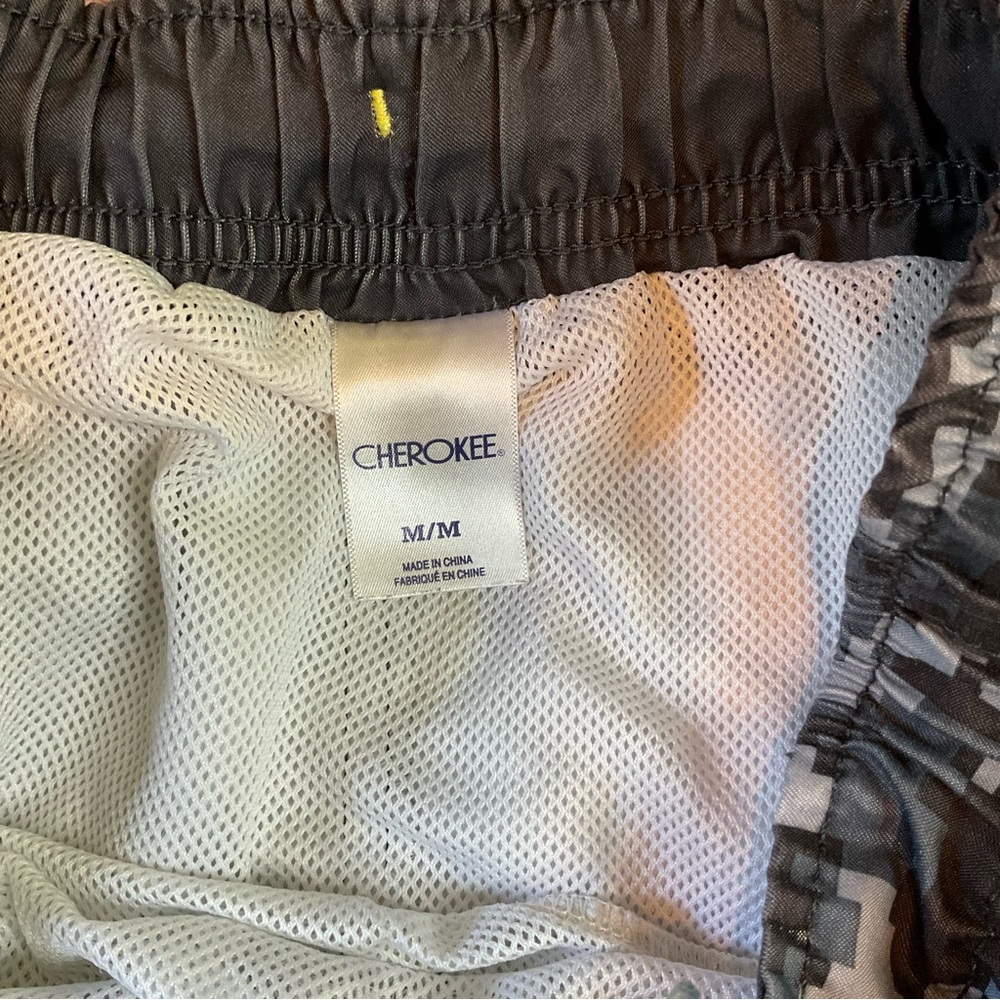 Cherokee Boys Swim Trunks Size Medium Digital Camouflage Design Gray Blue Yellow - Picture 5 of 6